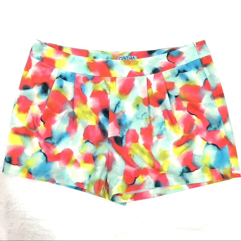 Cynthia Rowley Water Color Print Shorts